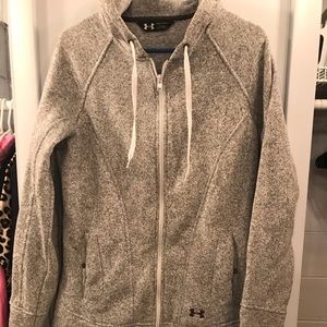 Under Armour Heathered Gray Zip Up Jacket-Warm!